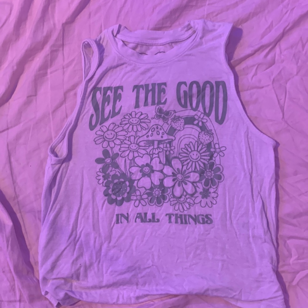 womens loose-fit graphic sleeveless tank top cropped